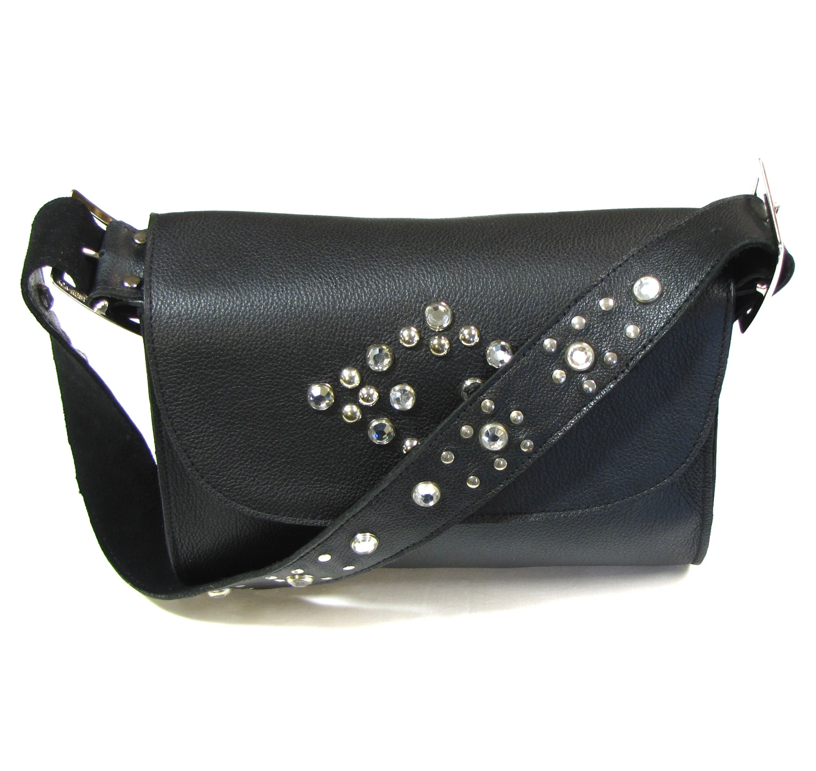 Studded Rhinestone Shoulder Bag