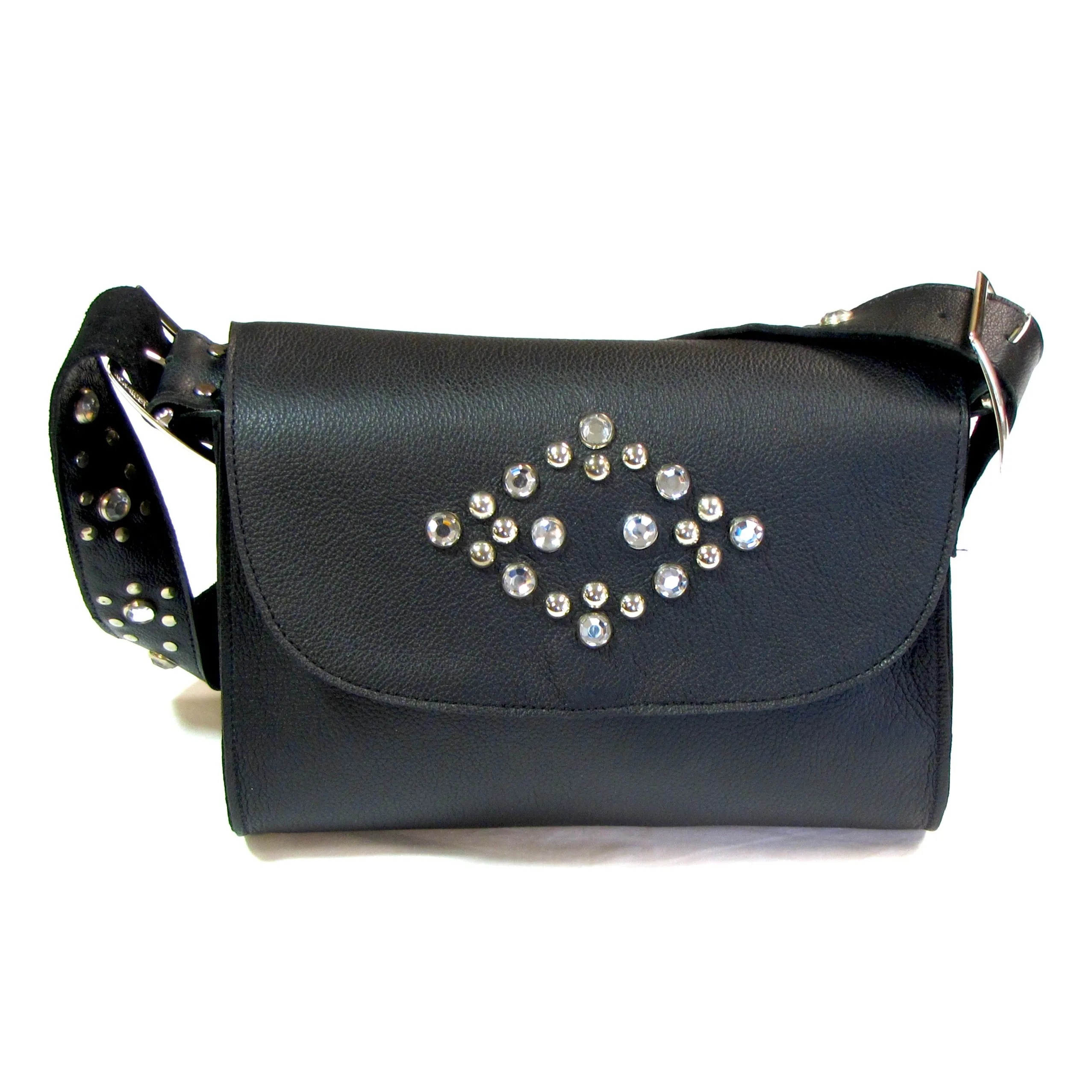 Studded Rhinestone Shoulder Bag