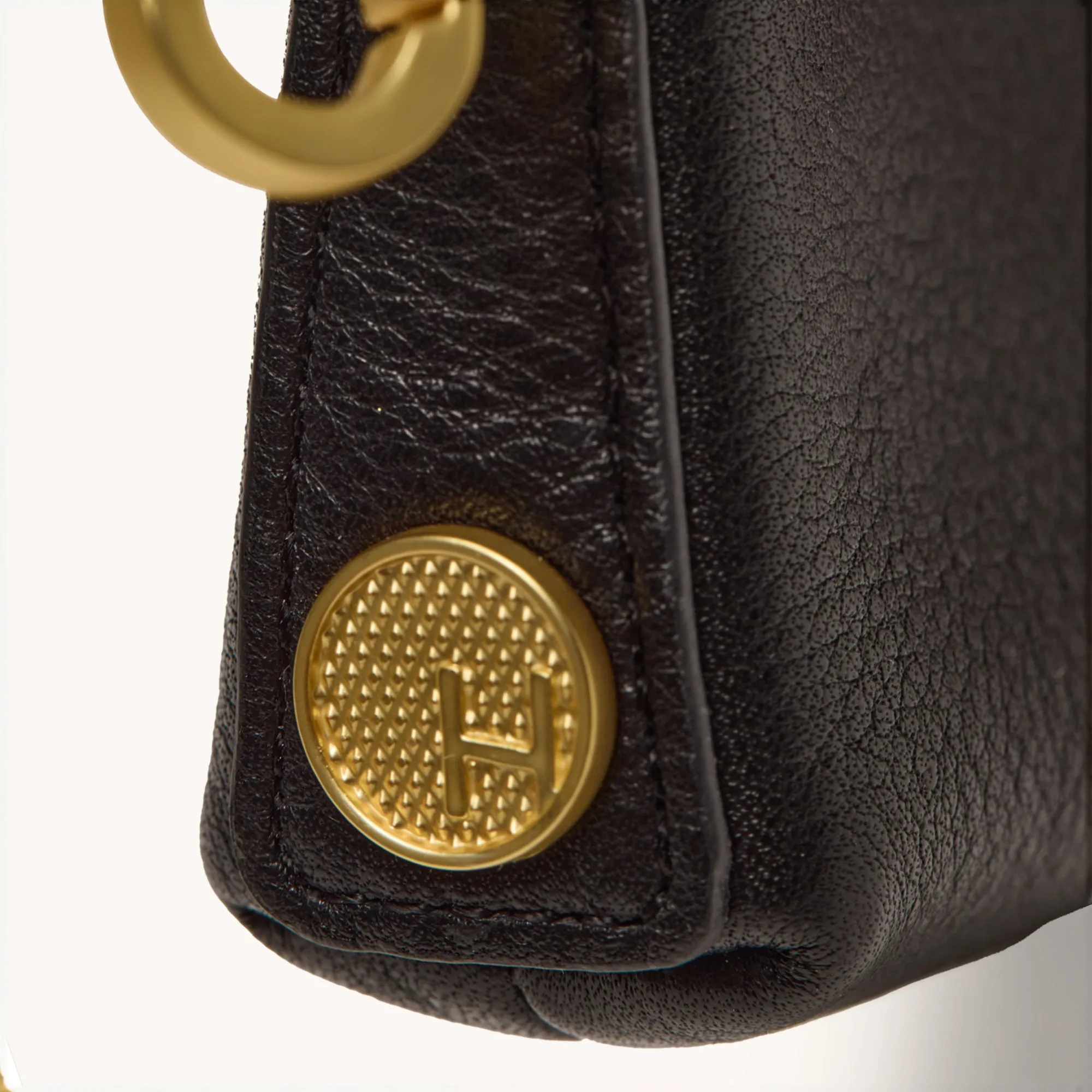 Syd Pouch | Black/Brushed Gold Red Zip