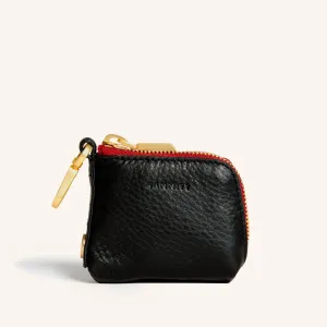 Syd Pouch | Black/Brushed Gold Red Zip