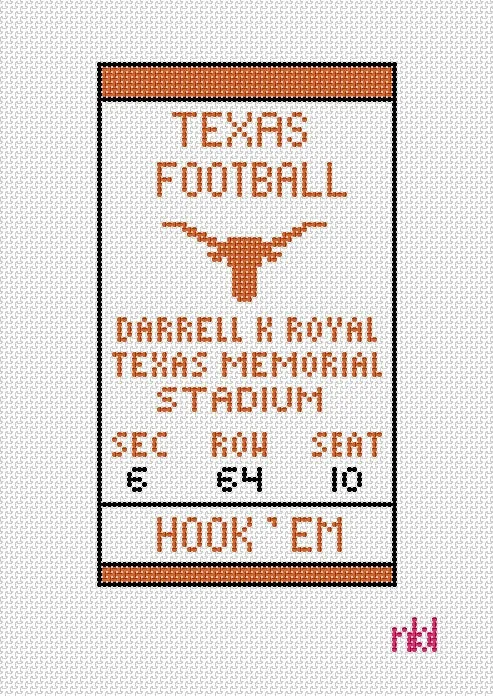 Texas Football Ticket Mini Flag Canvas