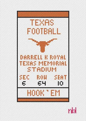 Texas Football Ticket Mini Flag Canvas