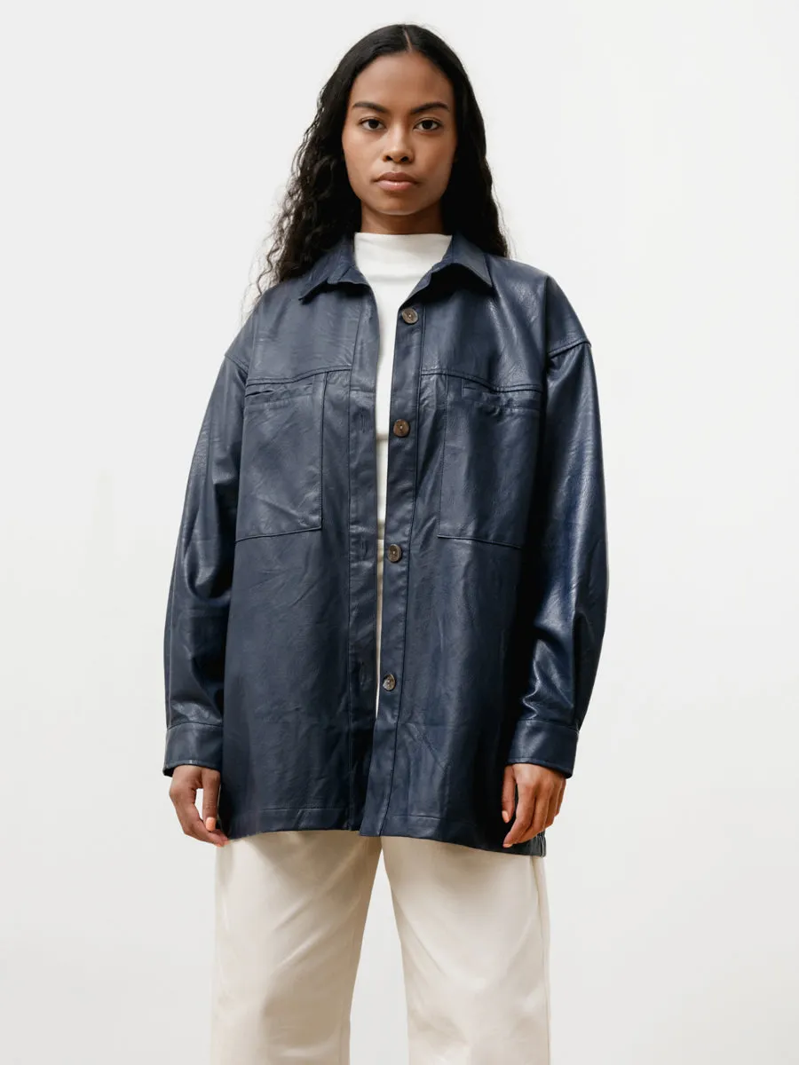 the overshirt - vegan leather blue nile