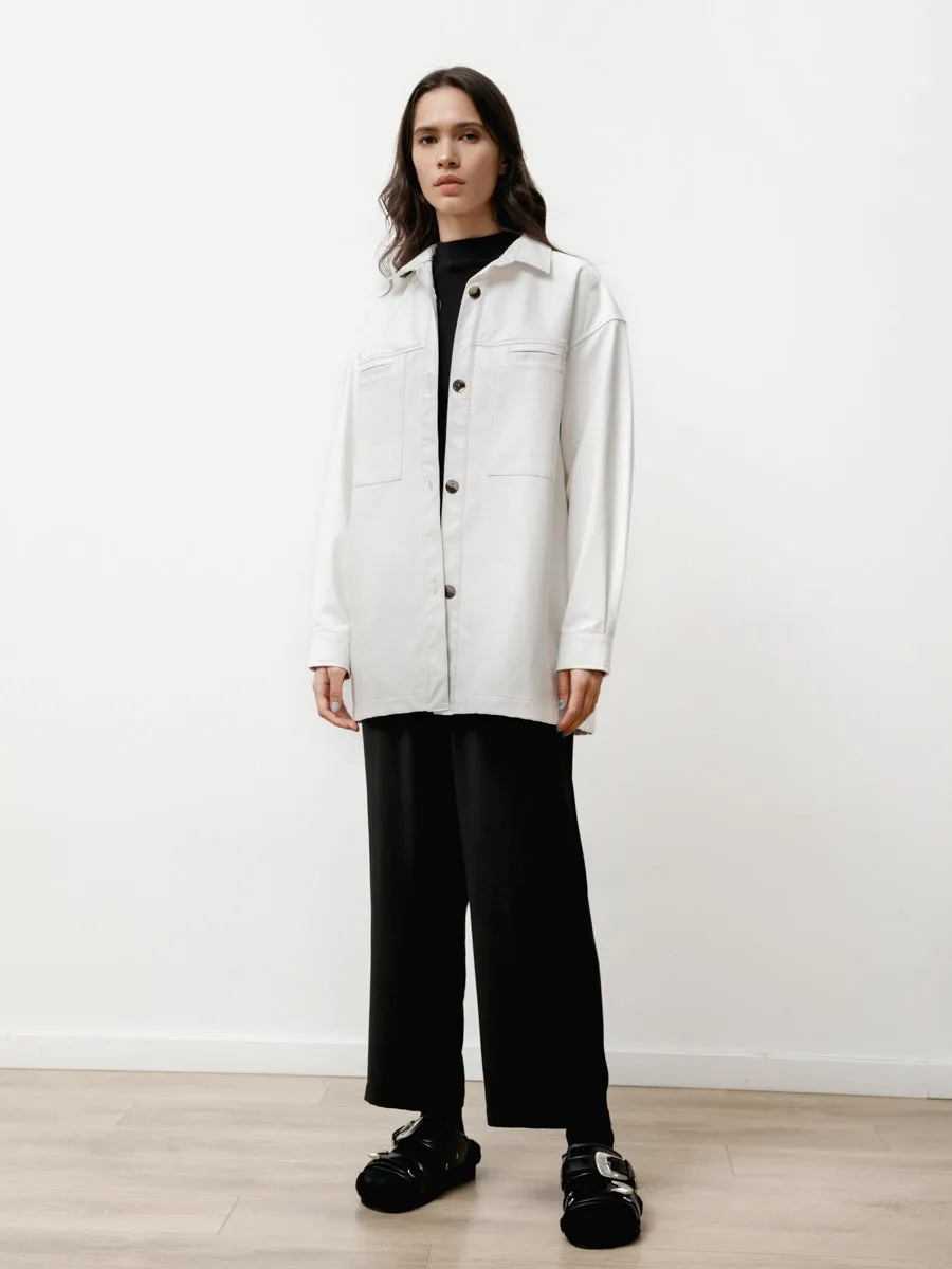 the overshirt - vegan leather snow