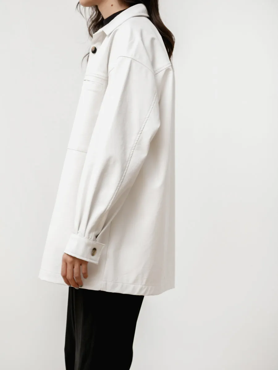 the overshirt - vegan leather snow