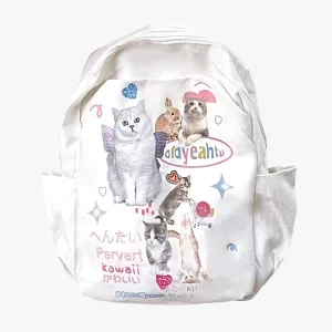 themeisles Kawaii Cats Backpack Weirdcore Aesthetic