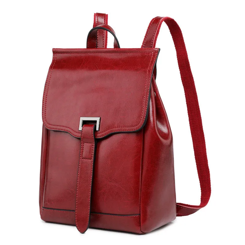 Top Grain Leather Backpack Women Travel Backpacks Natural Cowhide Leather Backpack Gift For Her
