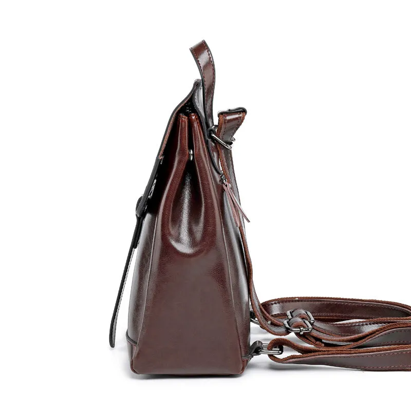 Top Grain Leather Backpack Women Travel Backpacks Natural Cowhide Leather Backpack Gift For Her