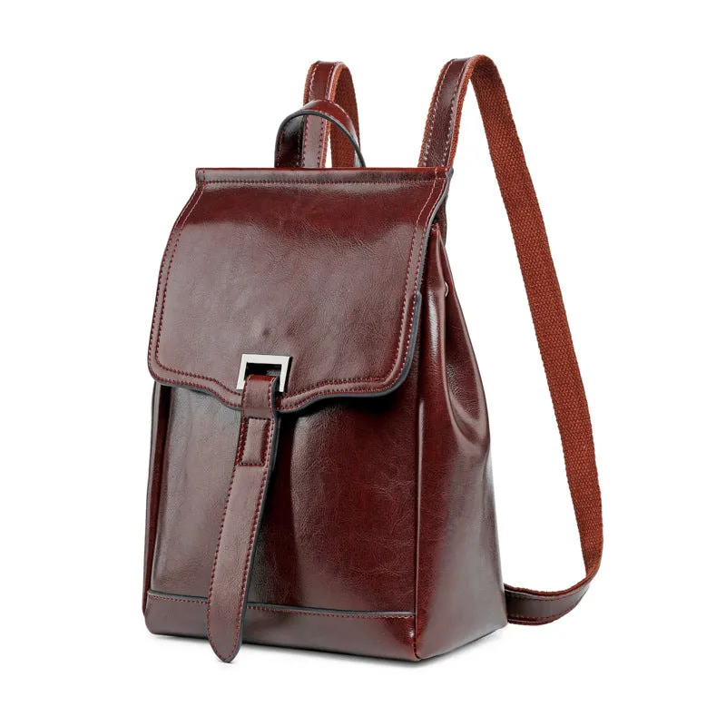 Top Grain Leather Backpack Women Travel Backpacks Natural Cowhide Leather Backpack Gift For Her