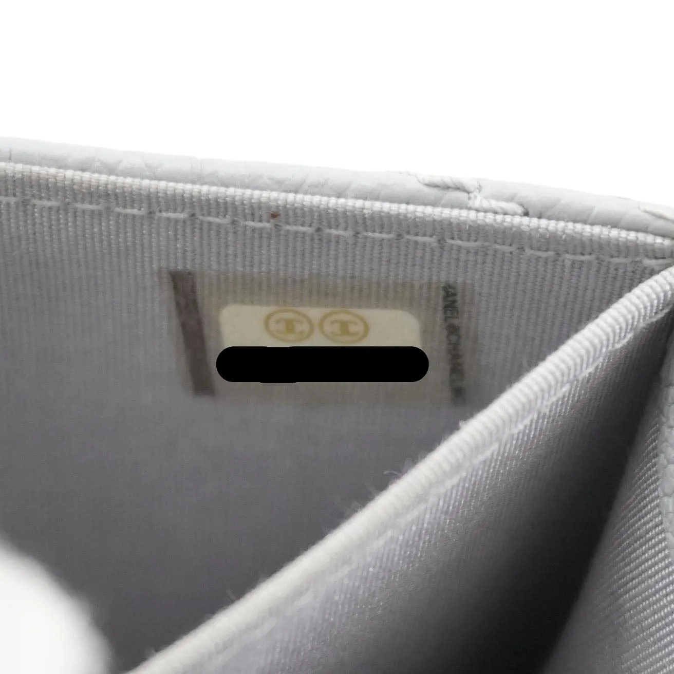 Top Quality Chanel Envelope Flap Chevron Caviar Leather Compact Wallet Grey