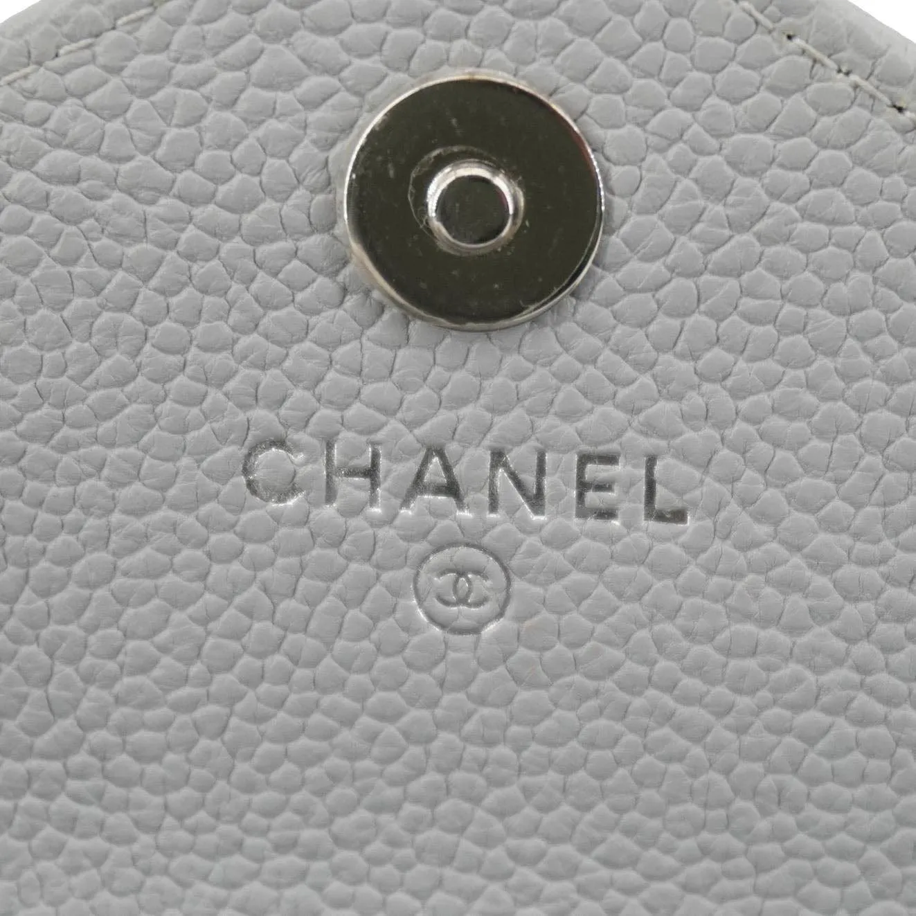 Top Quality Chanel Envelope Flap Chevron Caviar Leather Compact Wallet Grey