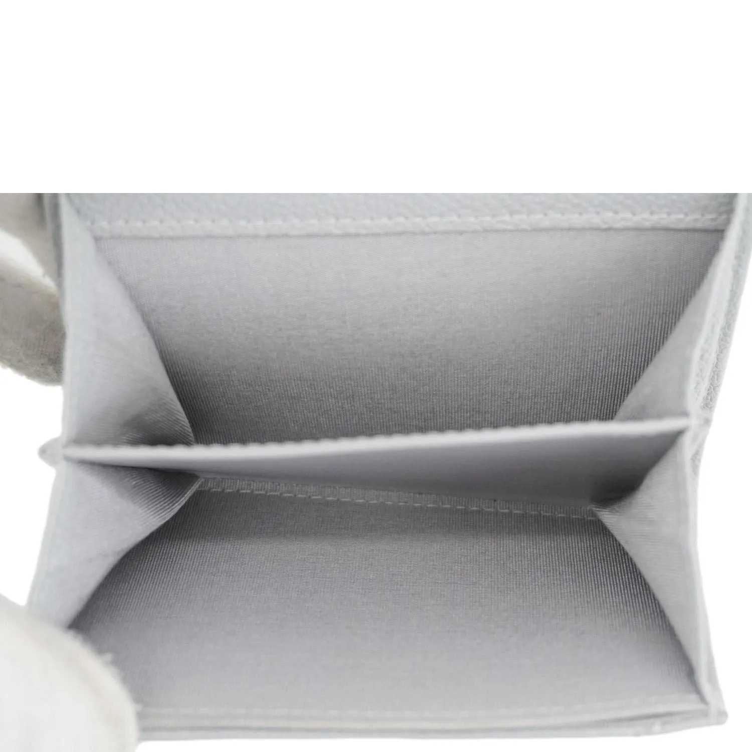 Top Quality Chanel Envelope Flap Chevron Caviar Leather Compact Wallet Grey