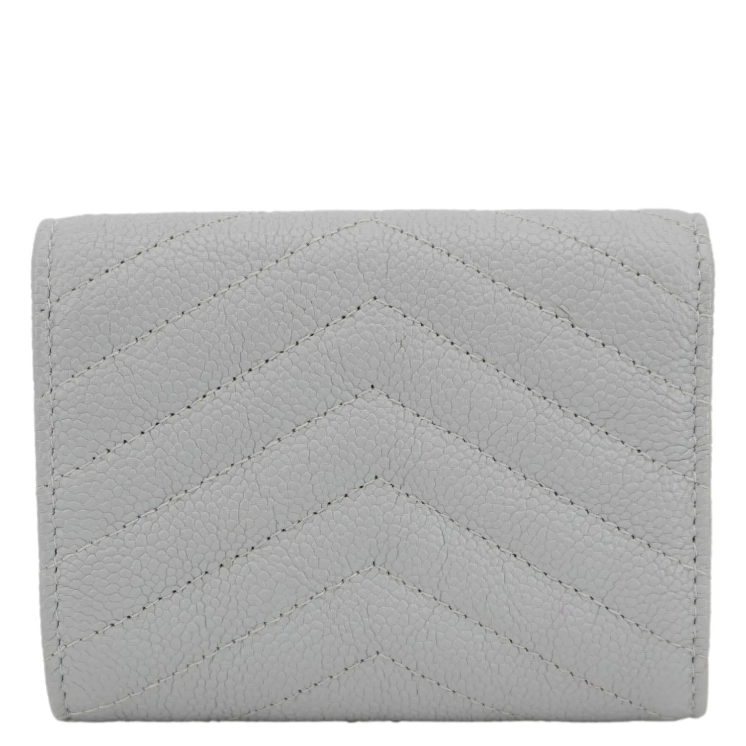 Top Quality Chanel Envelope Flap Chevron Caviar Leather Compact Wallet Grey