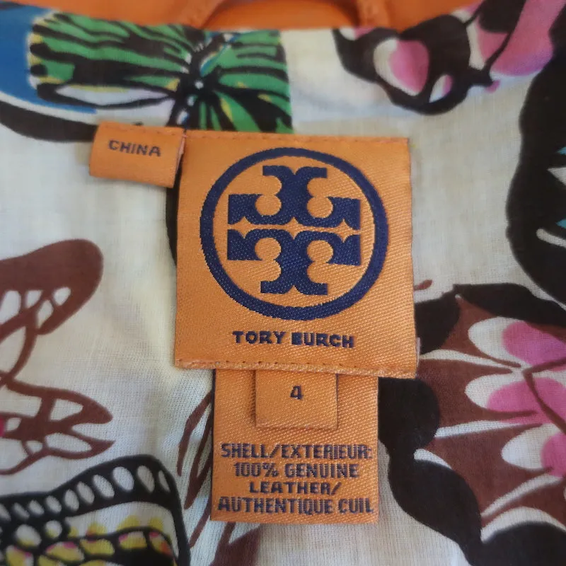 Tory Burch Sgt. Pepper Leather Jacket Orange Size 4