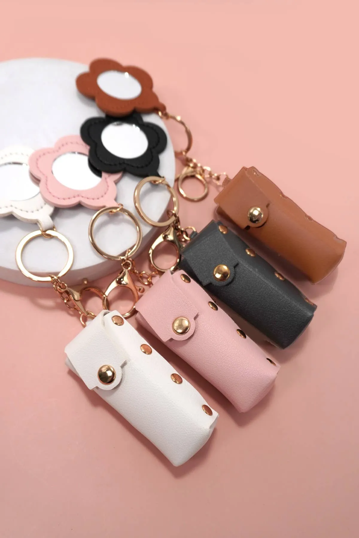 TRENDING VEGAN LEATHER LIP BAG CHARM KEYCHAINS