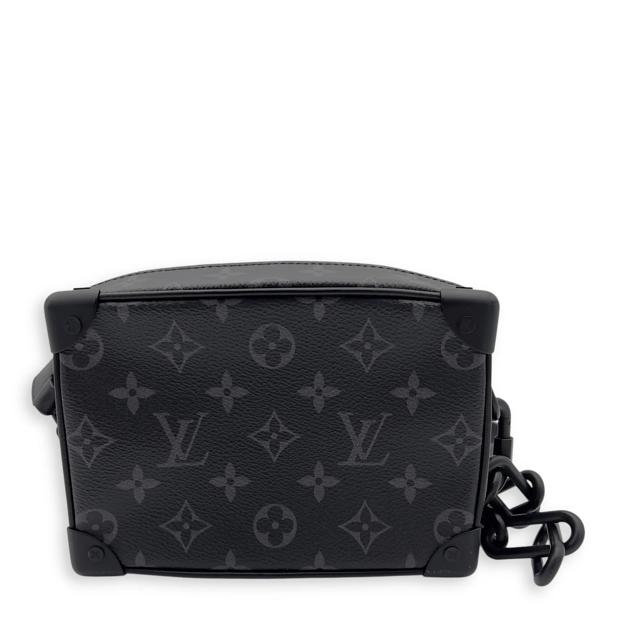 Trunk Shoulder Bag Black in Monogram Coated Canvas, Black hardware