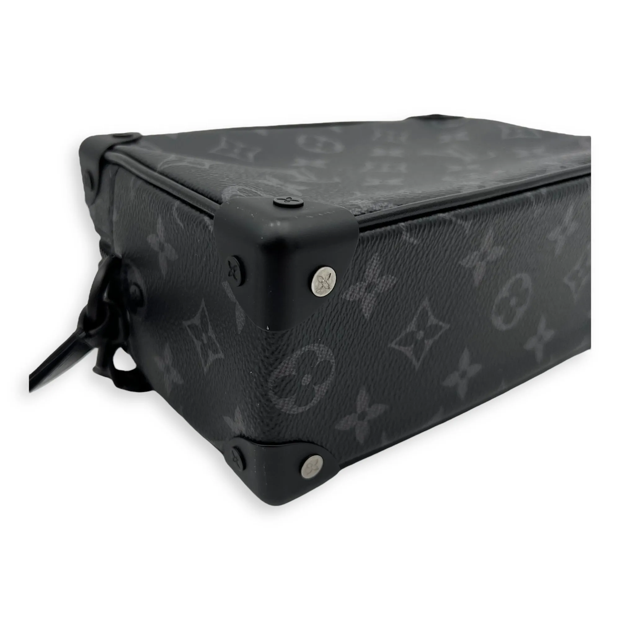 Trunk Shoulder Bag Black in Monogram Coated Canvas, Black hardware
