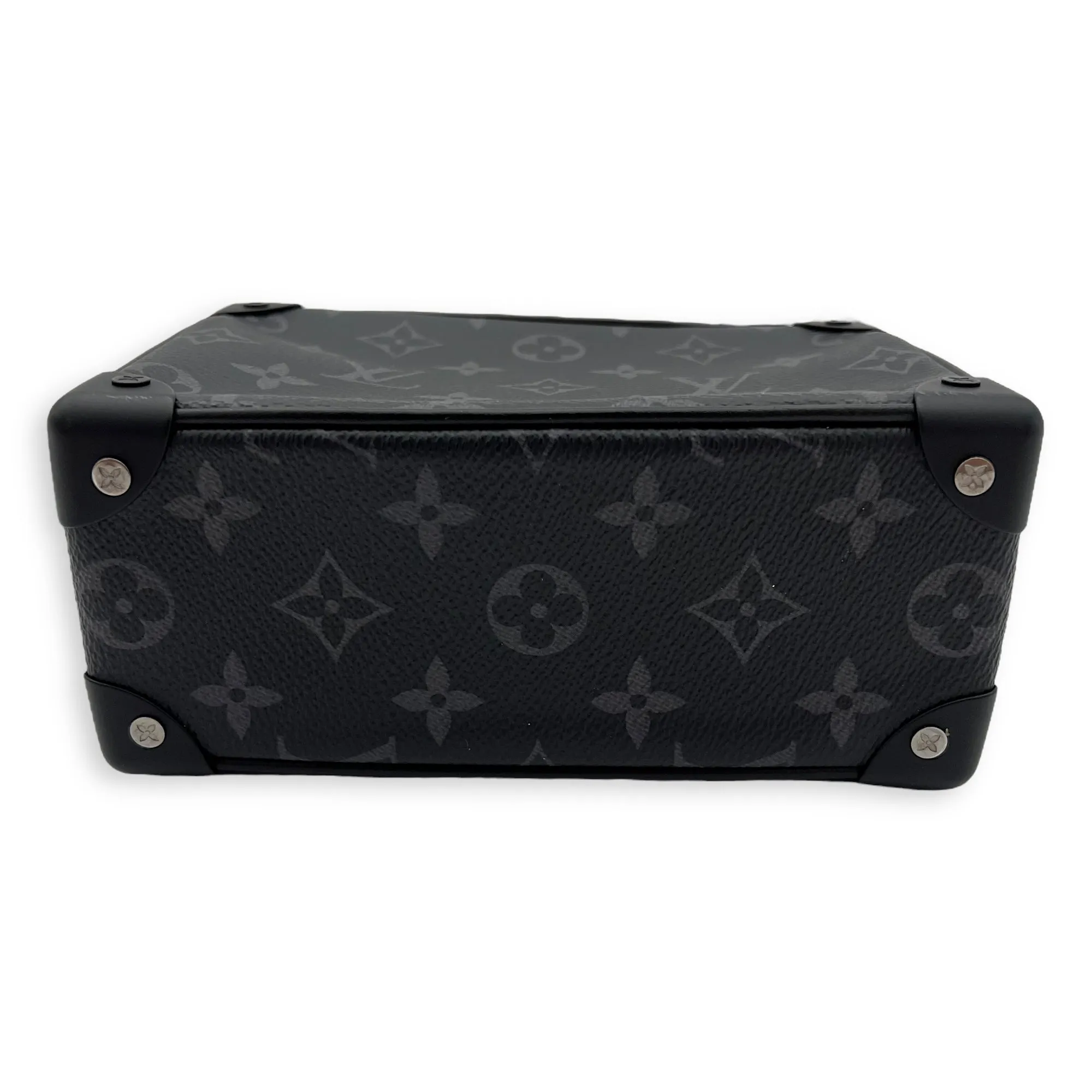 Trunk Shoulder Bag Black in Monogram Coated Canvas, Black hardware