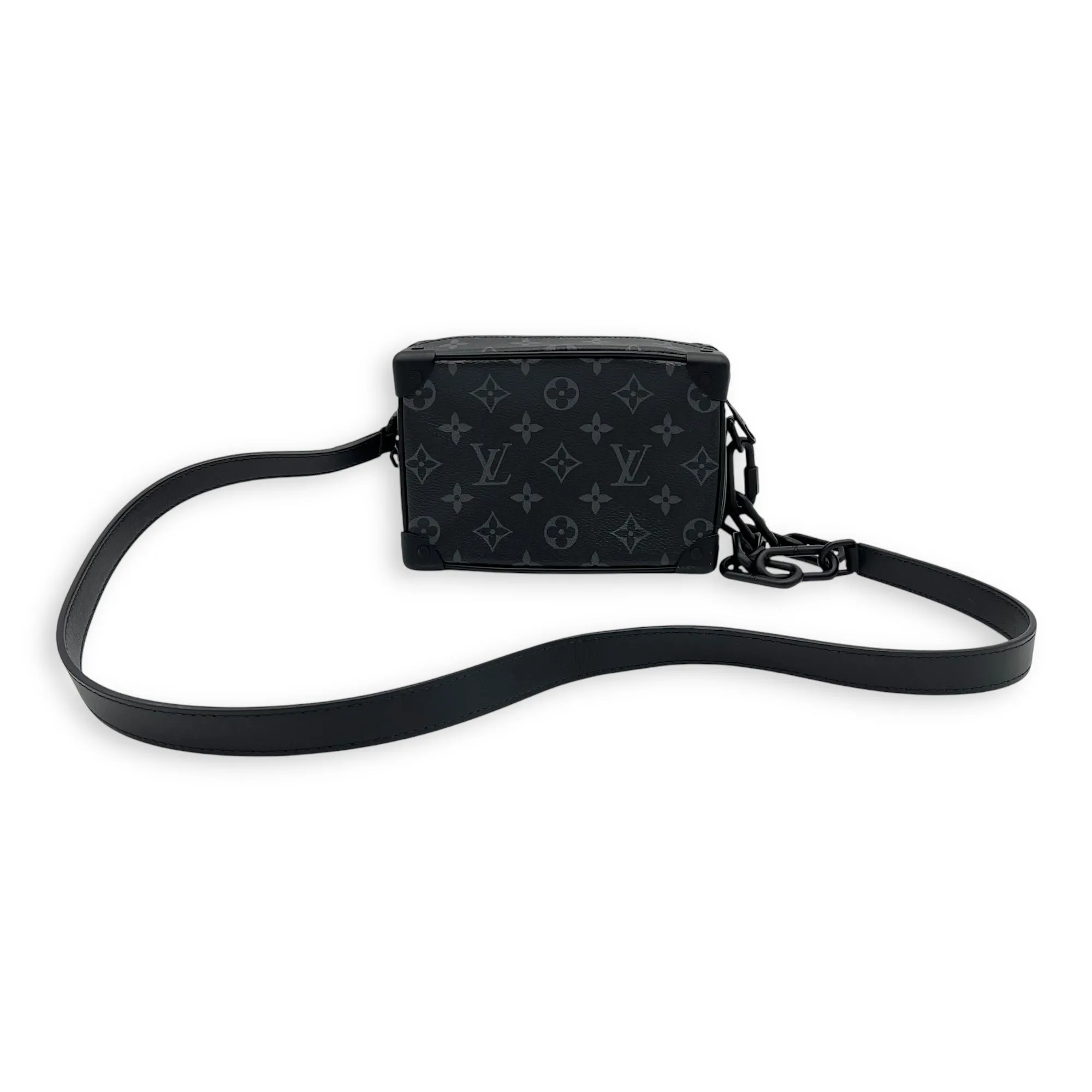 Trunk Shoulder Bag Black in Monogram Coated Canvas, Black hardware