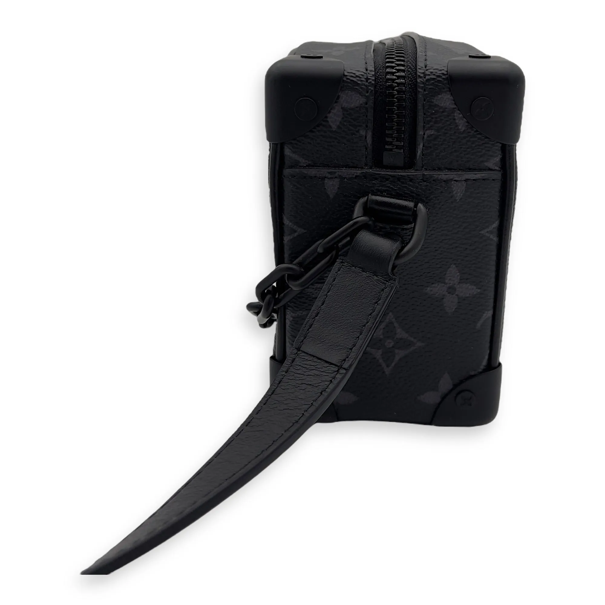 Trunk Shoulder Bag Black in Monogram Coated Canvas, Black hardware