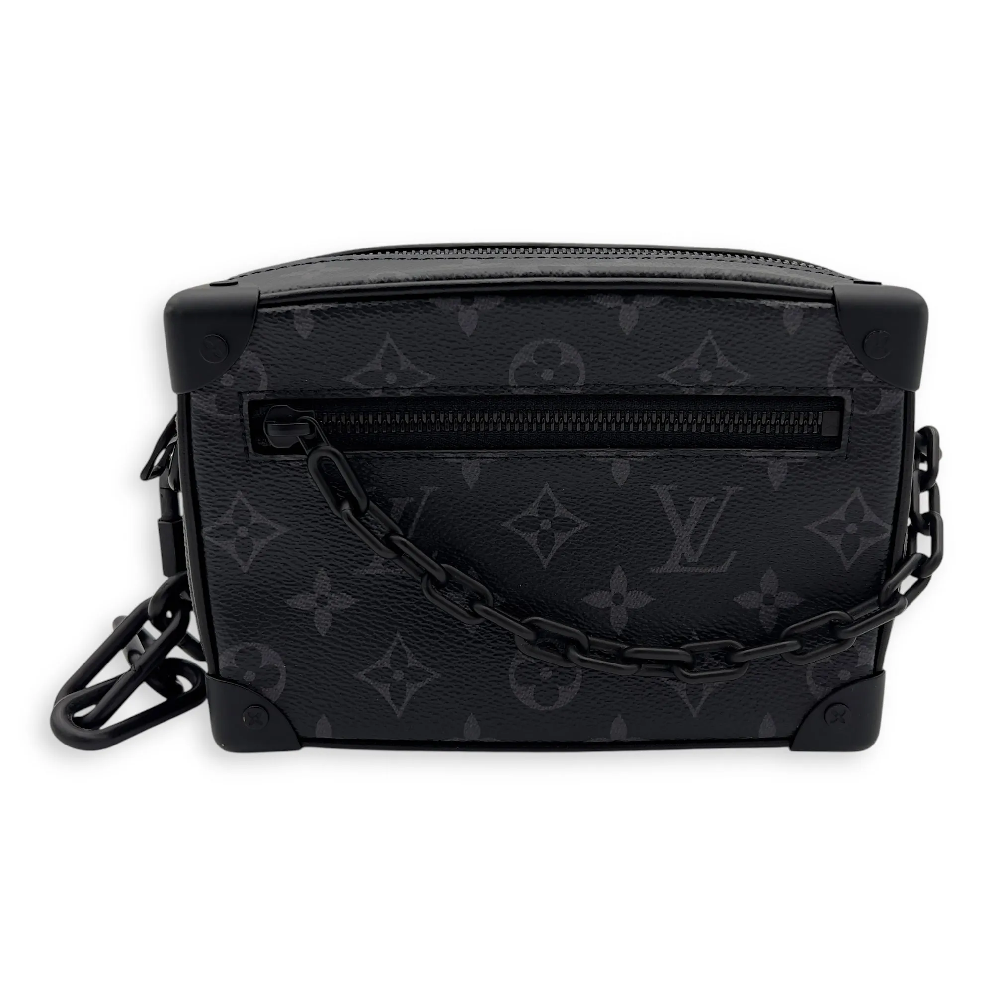 Trunk Shoulder Bag Black in Monogram Coated Canvas, Black hardware