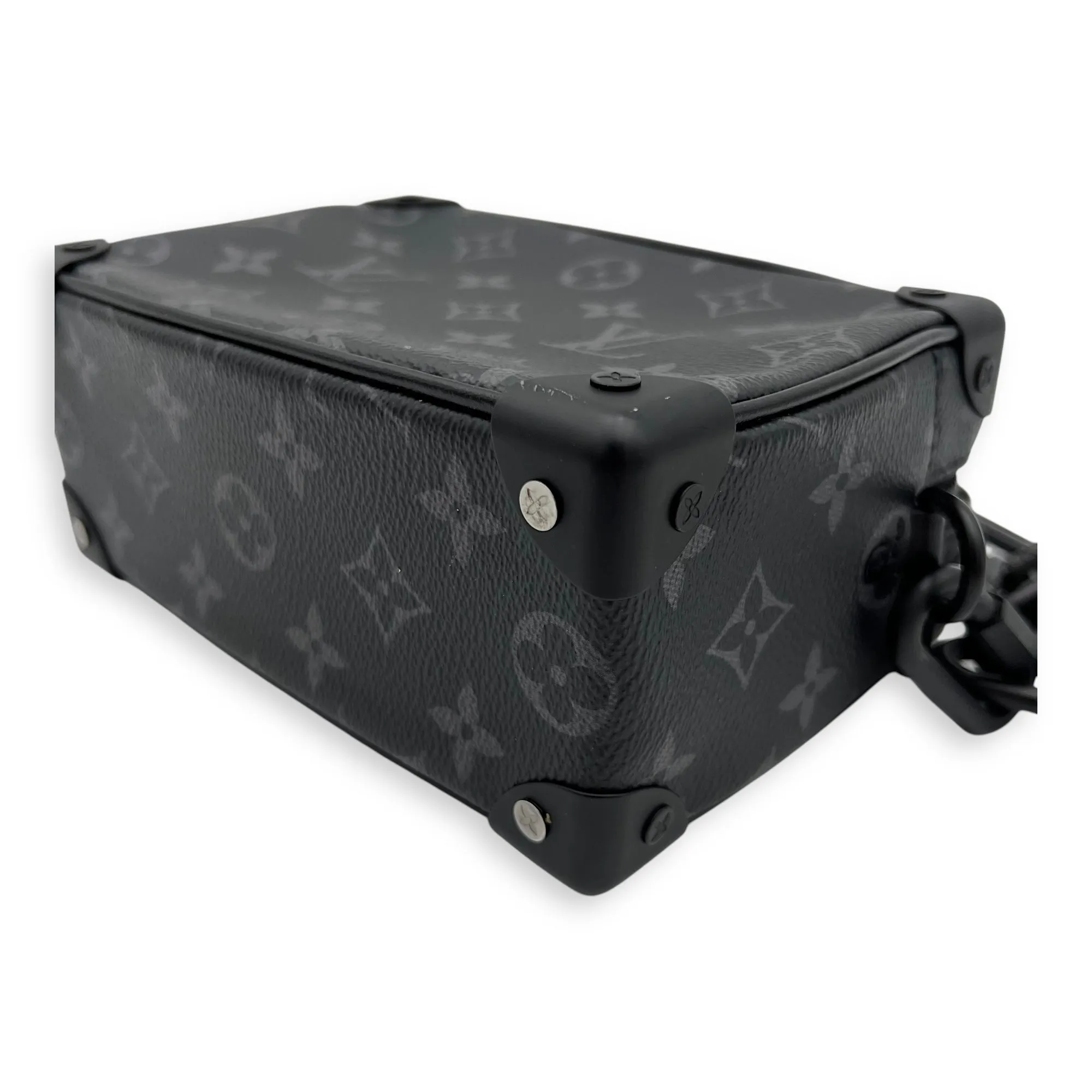 Trunk Shoulder Bag Black in Monogram Coated Canvas, Black hardware