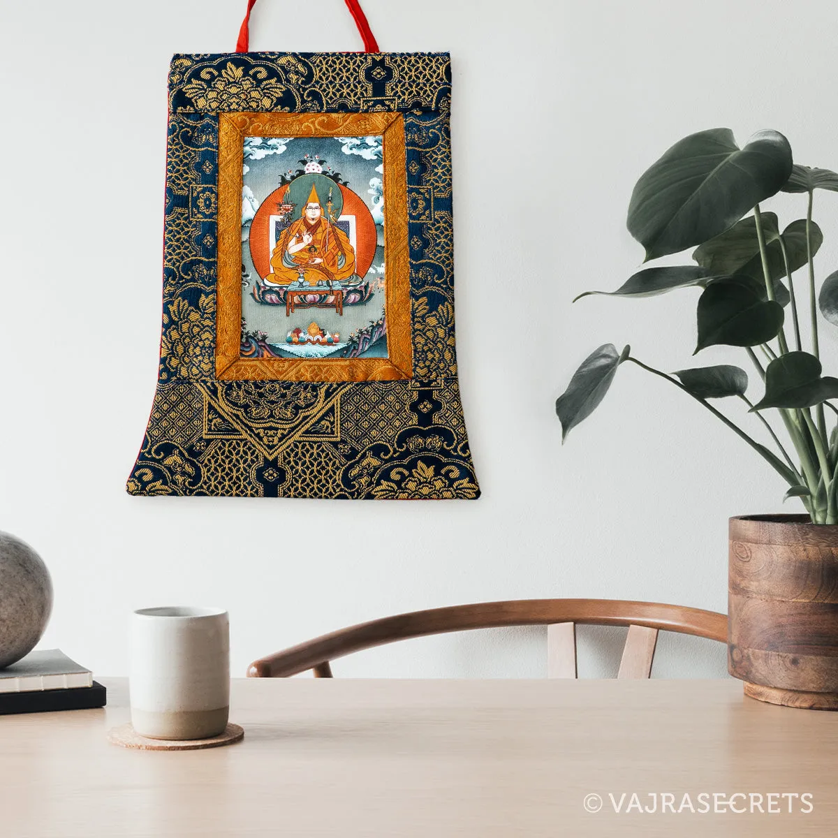Tsem Rinpoche Mini Thangka with Brocade