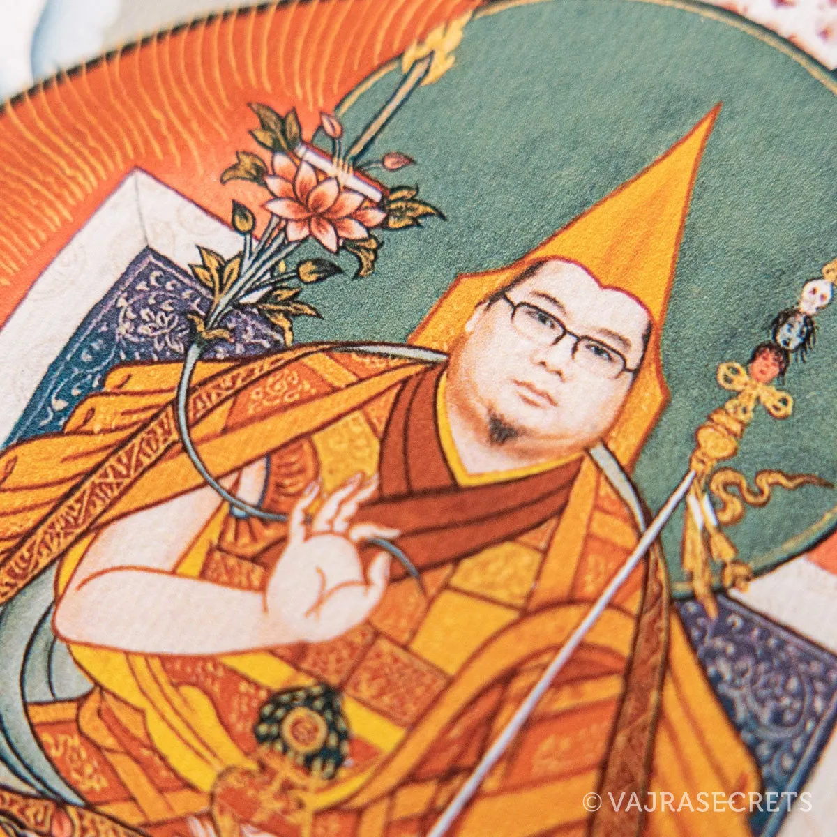 Tsem Rinpoche Mini Thangka with Brocade