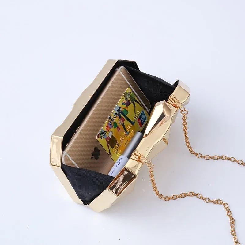 Unique Square Metal Evening Clutch Bag