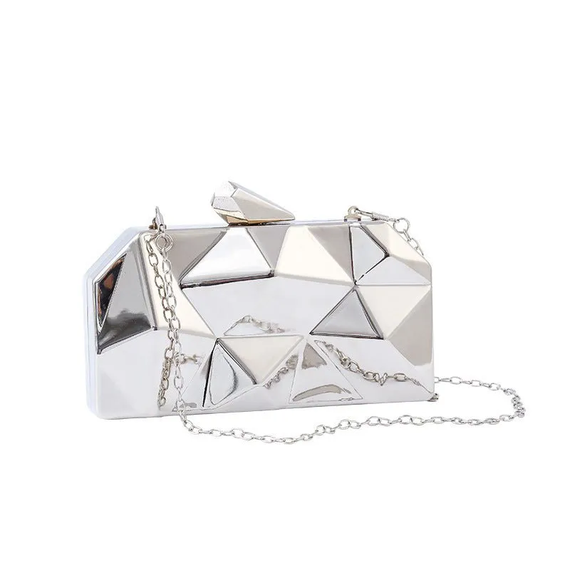Unique Square Metal Evening Clutch Bag