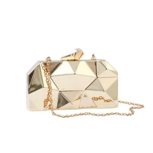 Unique Square Metal Evening Clutch Bag