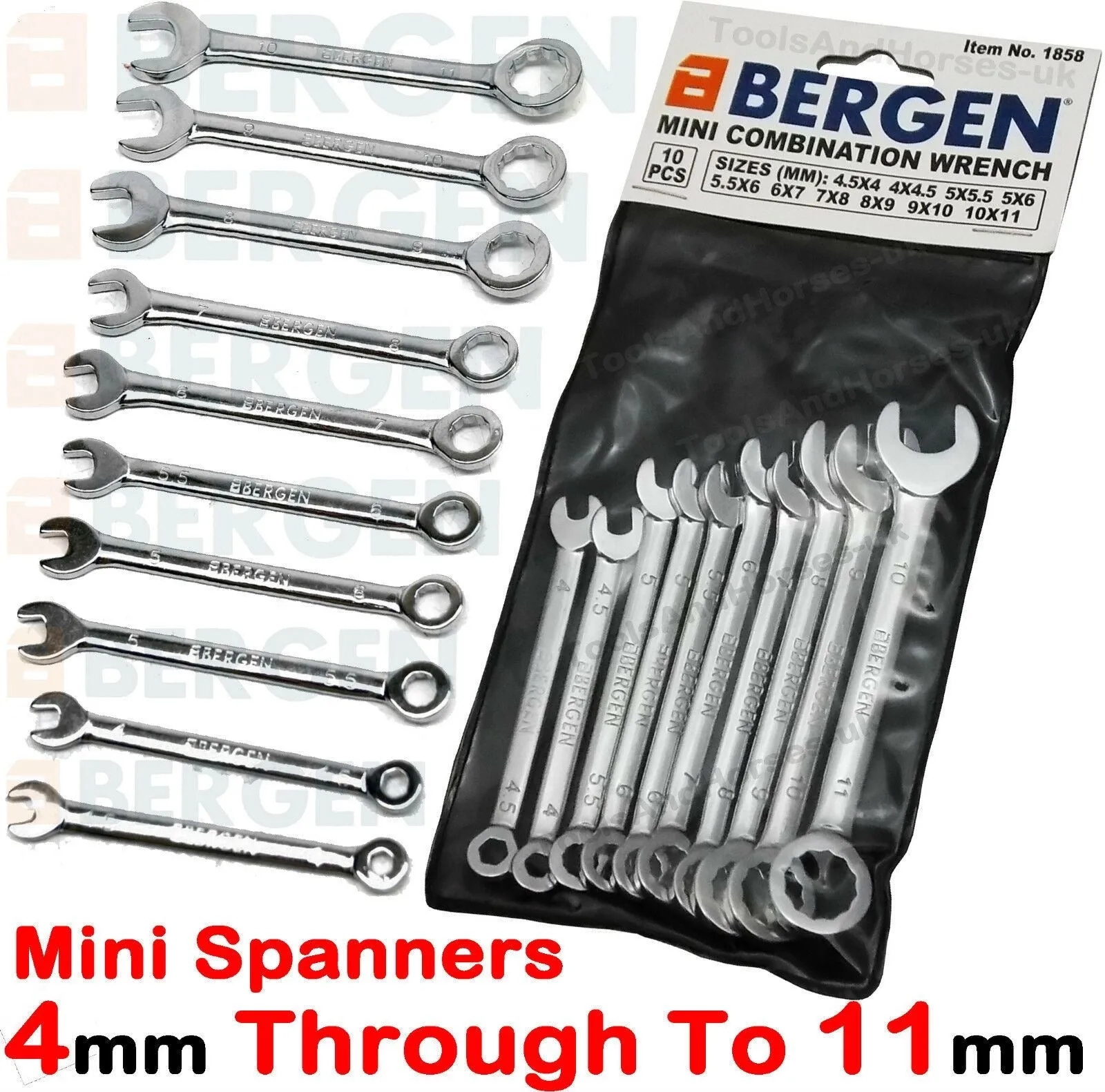 US PRO 10PCS MINI COMBINATION SPANNER SET 4MM - 11MM
