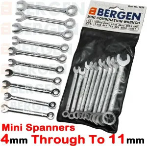US PRO 10PCS MINI COMBINATION SPANNER SET 4MM - 11MM