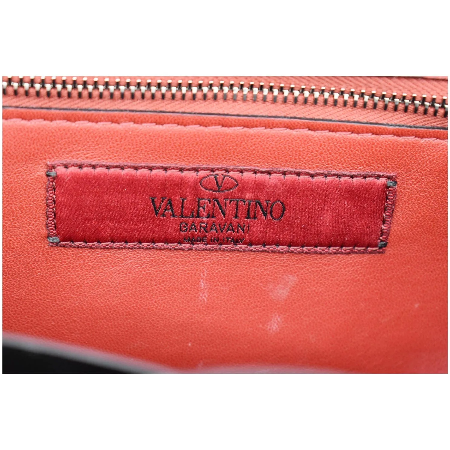 VALENTINO Rockstud Spike Nappa Leather Clutch Bag Metallic Silver