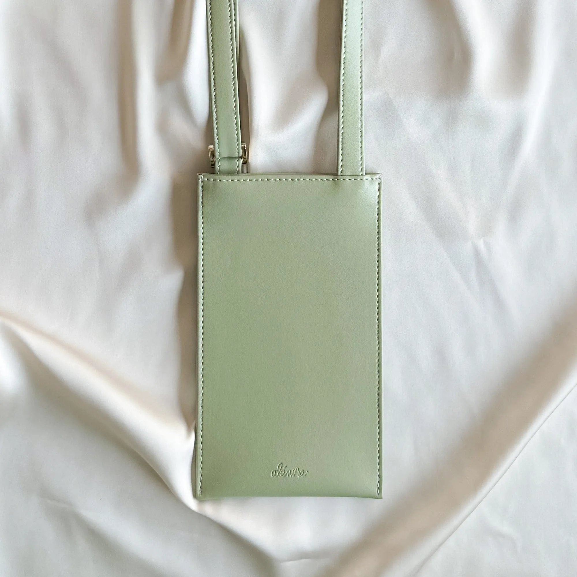 Vanilla Vegan Apple Leather Pouch | Almond Green