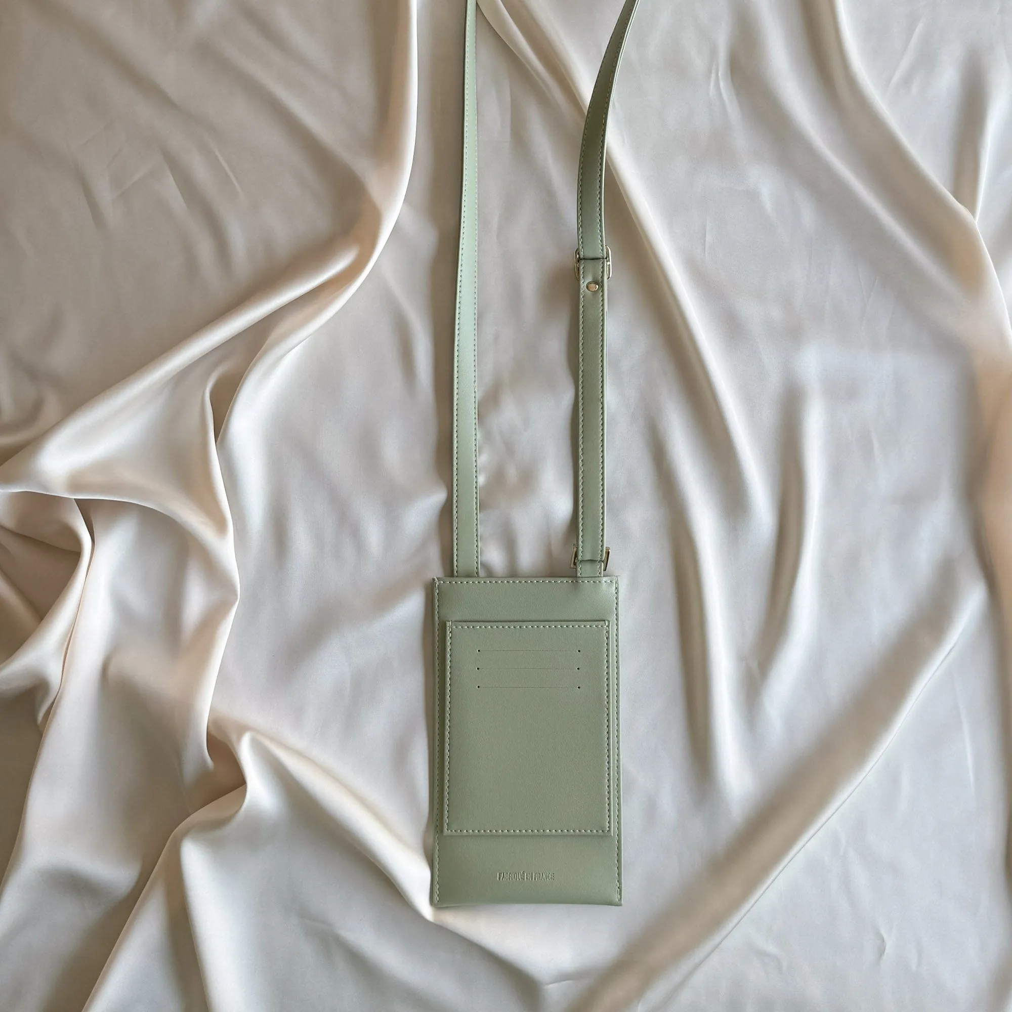 Vanilla Vegan Apple Leather Pouch | Almond Green