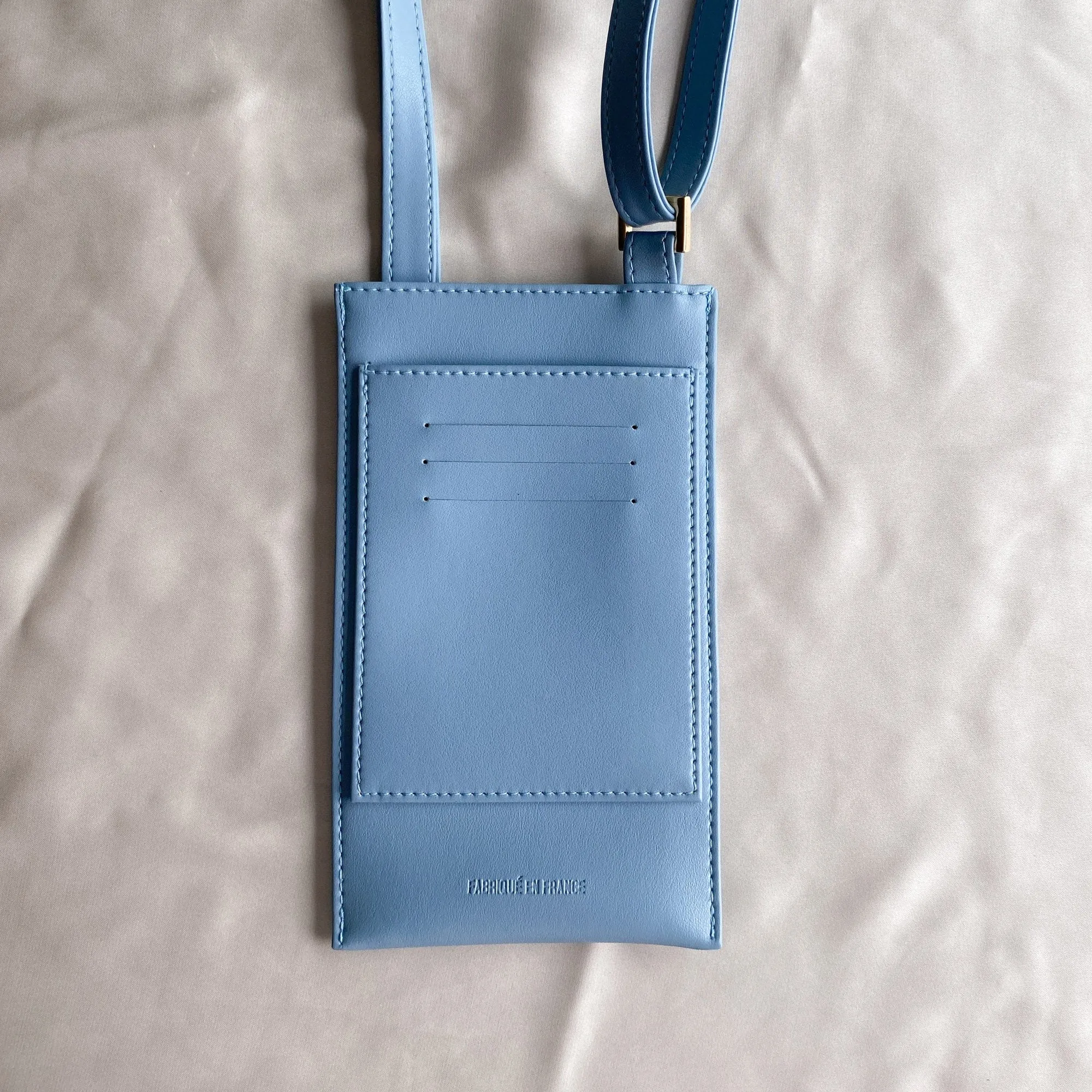 Vanilla Vegan Apple Leather Pouch | Blue