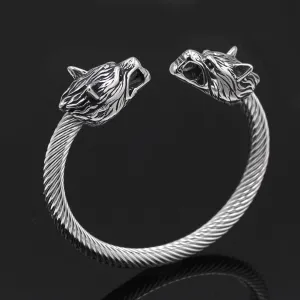 Viking Armring With Wolf heads