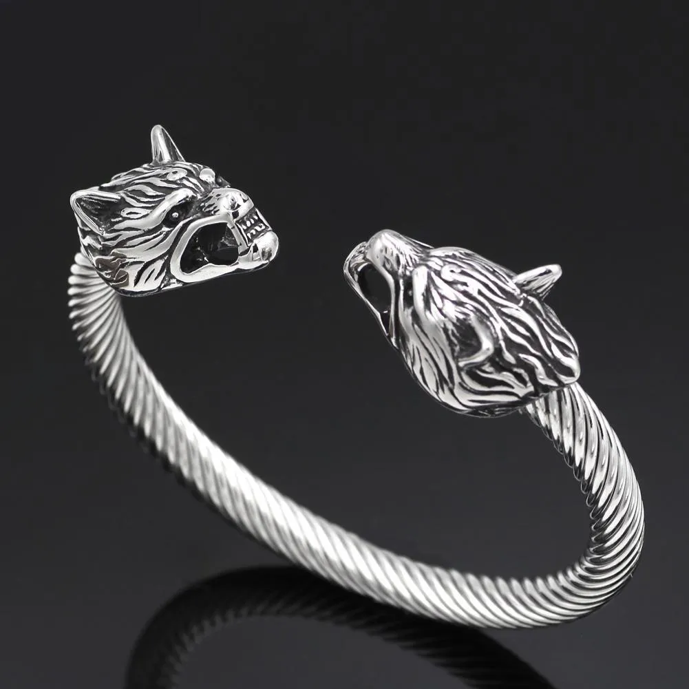 Viking Armring With Wolf heads