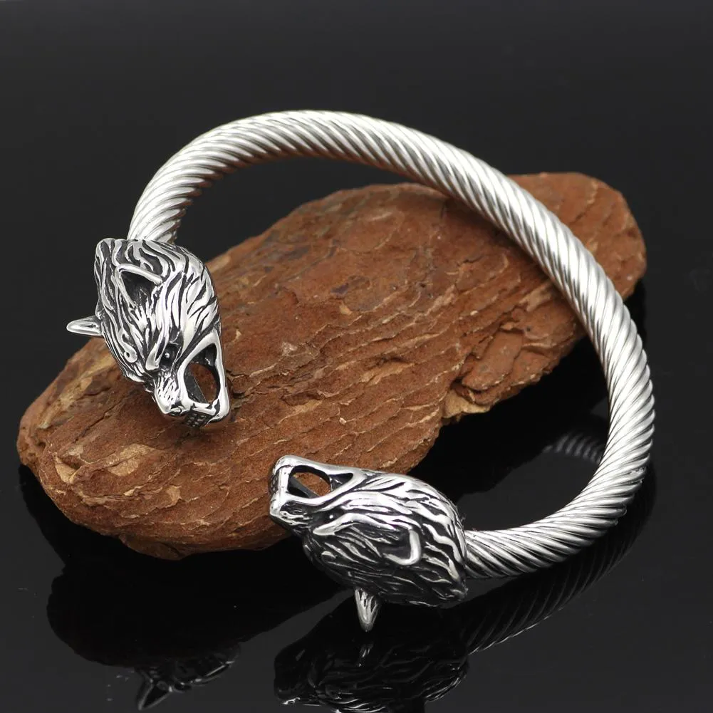 Viking Armring With Wolf heads