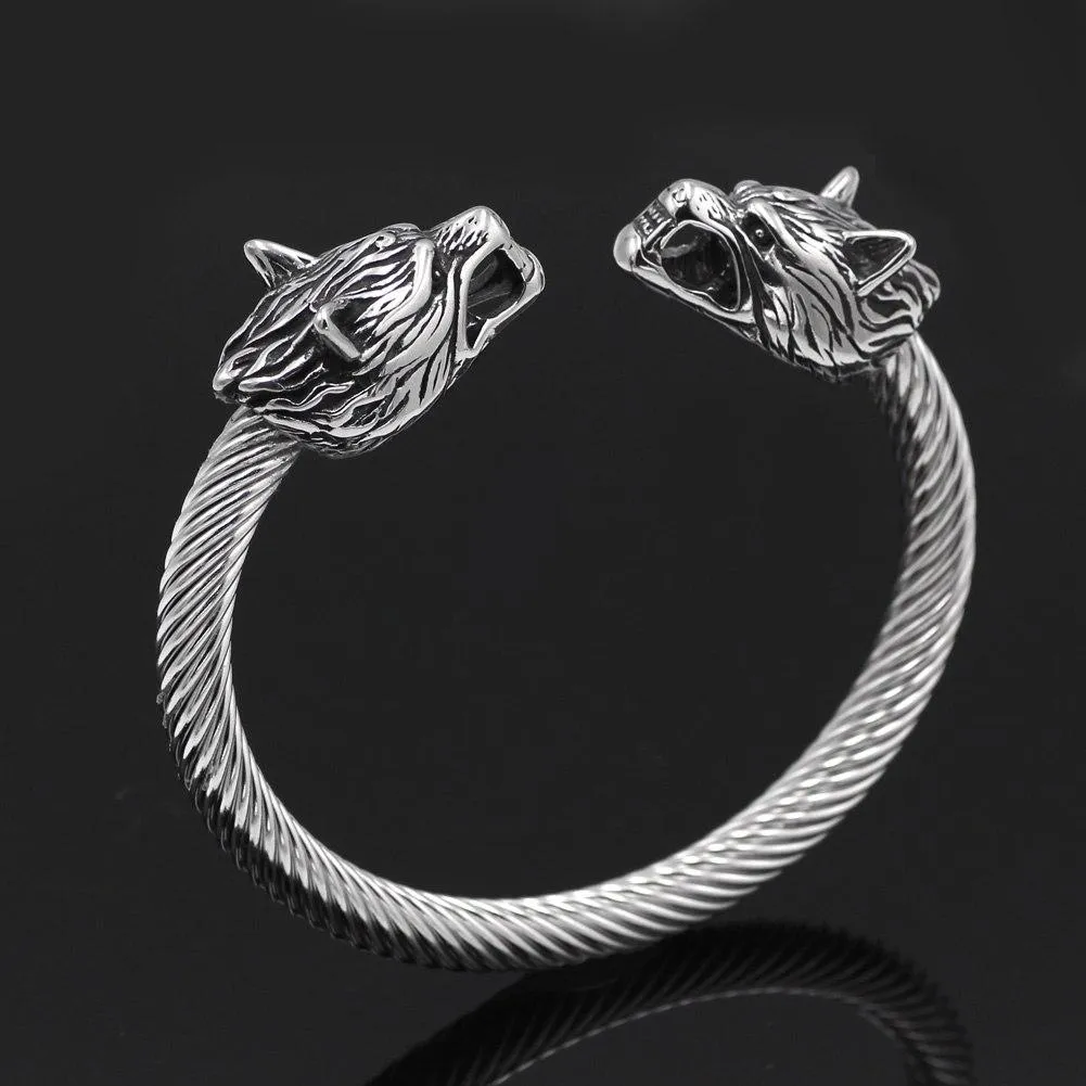 Viking Armring With Wolf heads