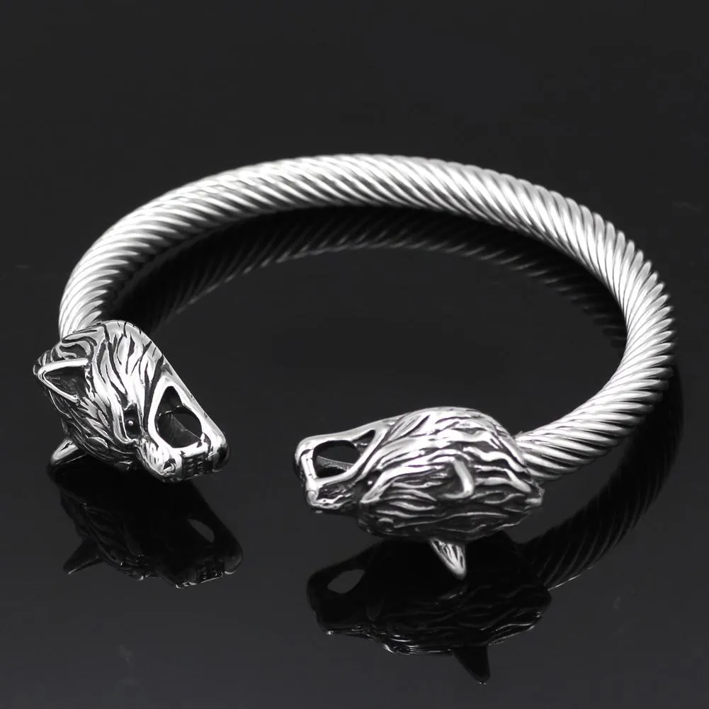 Viking Armring With Wolf heads
