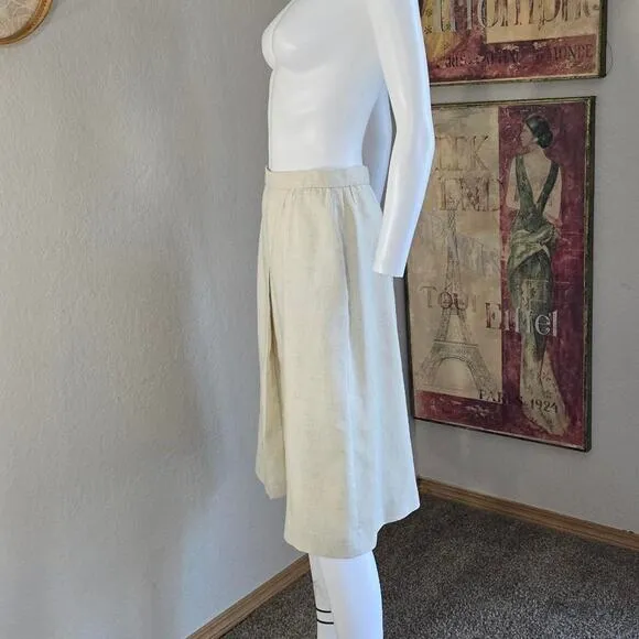 Vintage 80s Cream Soft Canvas 2 Piece Skirt and Blazer Set by Dimension V