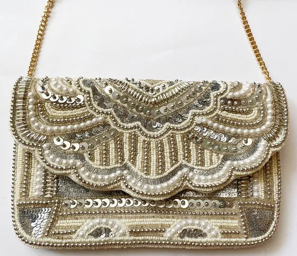 Vintage & Pearl Beaded Clutch (PRE)