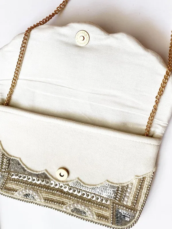 Vintage & Pearl Beaded Clutch (PRE)