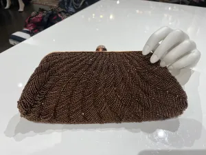 Vintage: Bronze Beaded Clutch With diamond Clasp