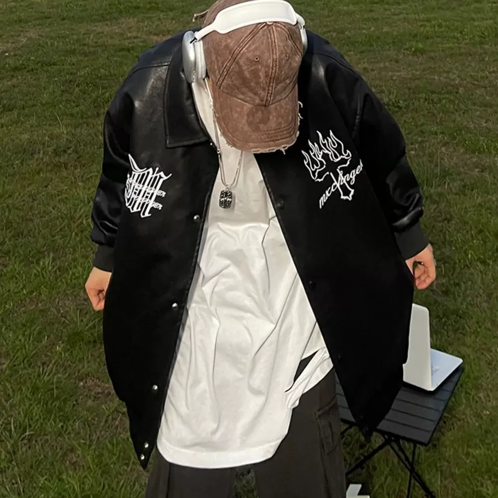 Vintage Cross Leather Jacket