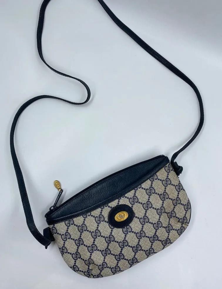 Vintage Gucci Canvas Crossbody Bag