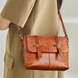 Vintage-Style Handmade Leather Satchel Bag