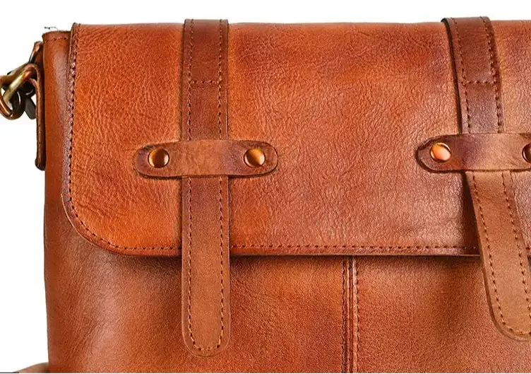 Vintage-Style Handmade Leather Satchel Bag